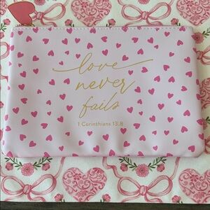 T.J.Maxx Pink Heart Cosmetic Bag